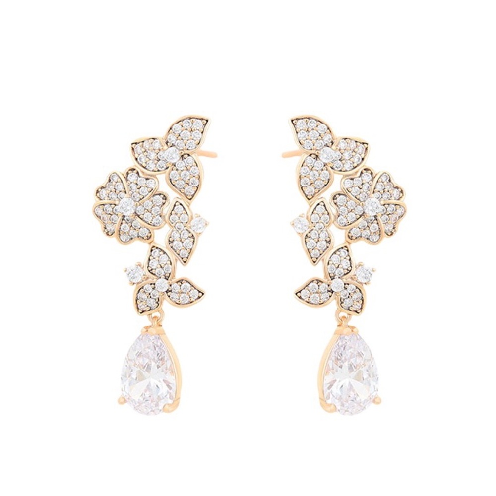 Wedding Earring, Drop - Gold Plated - Picture 3 of 3